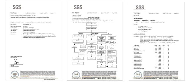 美纹胶带SGS检测报告